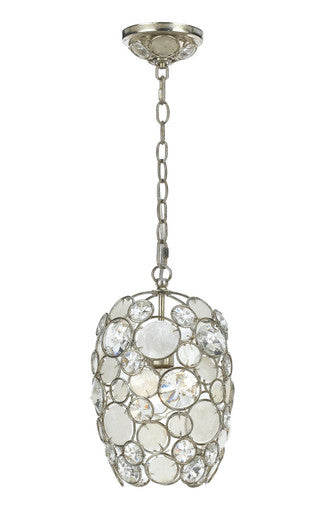 Crystorama Palla 1 Light Antique Silver Mini Chandelier 523-SA