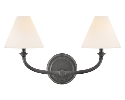 Hinkley Lighting Greta Small Two Light Vanity in Blackened Brass 52492BLB-OP