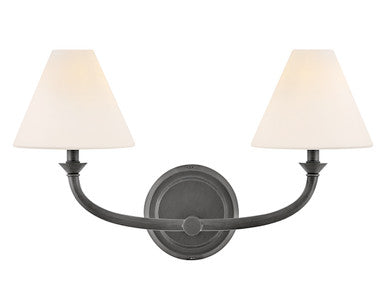 Hinkley Lighting Greta Small Two Light Vanity in Blackened Brass 52492BLB-OP