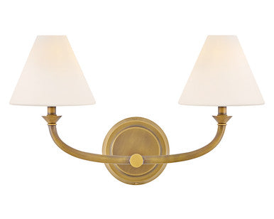 Hinkley Lighting Greta Small Two Light Vanity in Heritage Brass 52492HB-OP