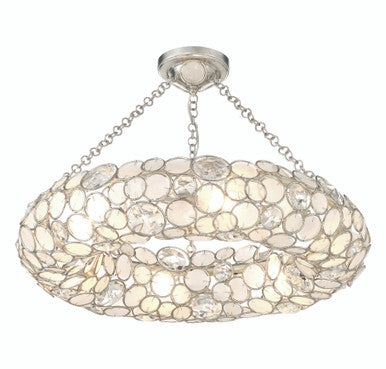 Crystorama Palla 6 Light Antique Silver Semi Flush Mount 525-SA_CEILING