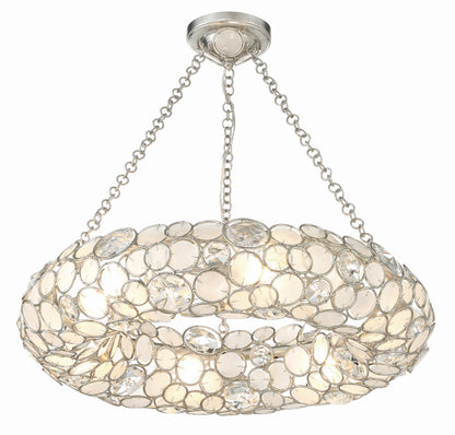 Crystorama Palla 6 Light Antique Silver Chandelier 525-SA