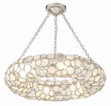 Crystorama Palla 6 Light Antique Silver Chandelier 525-SA