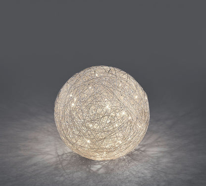 Arnsberg Thunder LED Ball Table Lamp in Brushed Aluminum 525113005