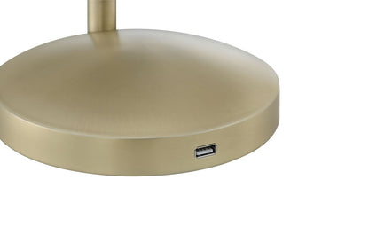 Arnsberg Dessau Turbo Swing Arm Lamp With USB in Satin Brass 525890108