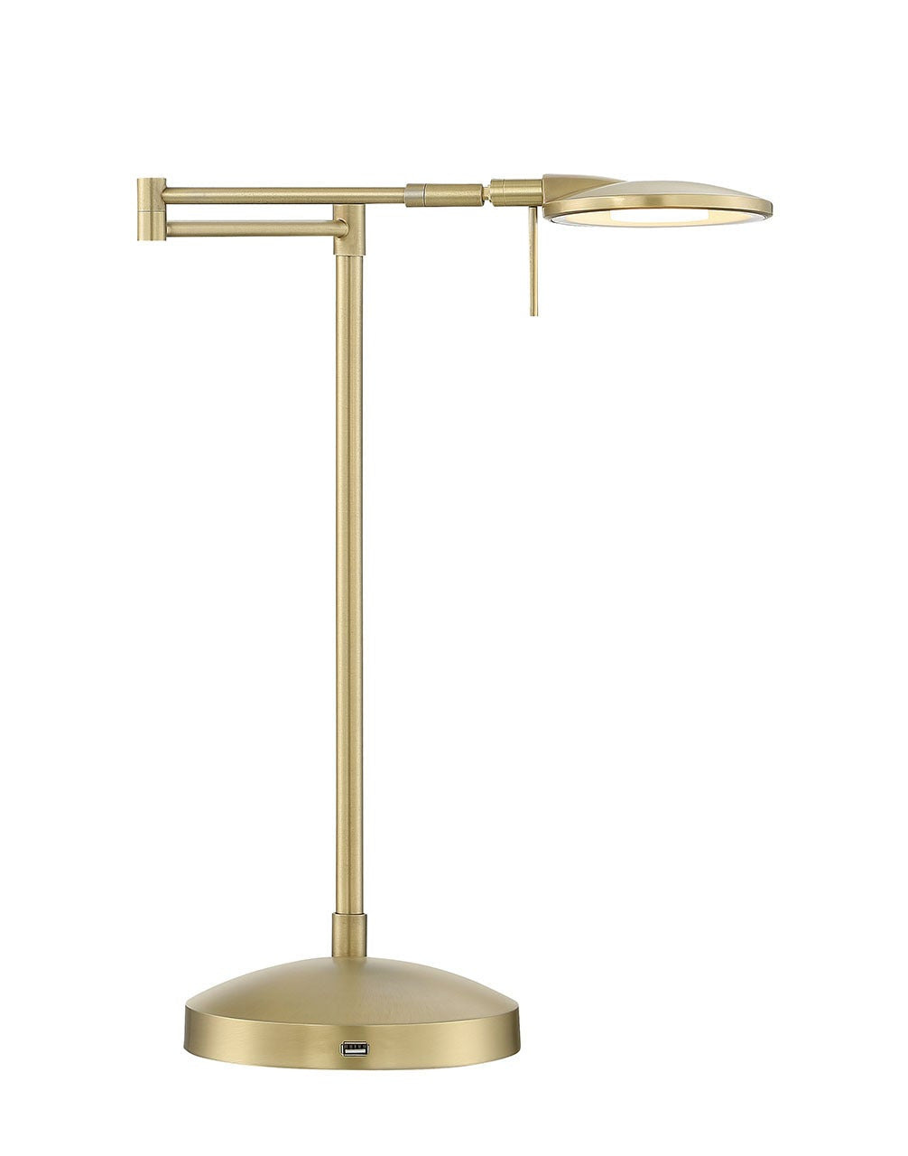 Arnsberg Dessau Turbo Swing Arm Lamp With USB in Satin Brass 525890108