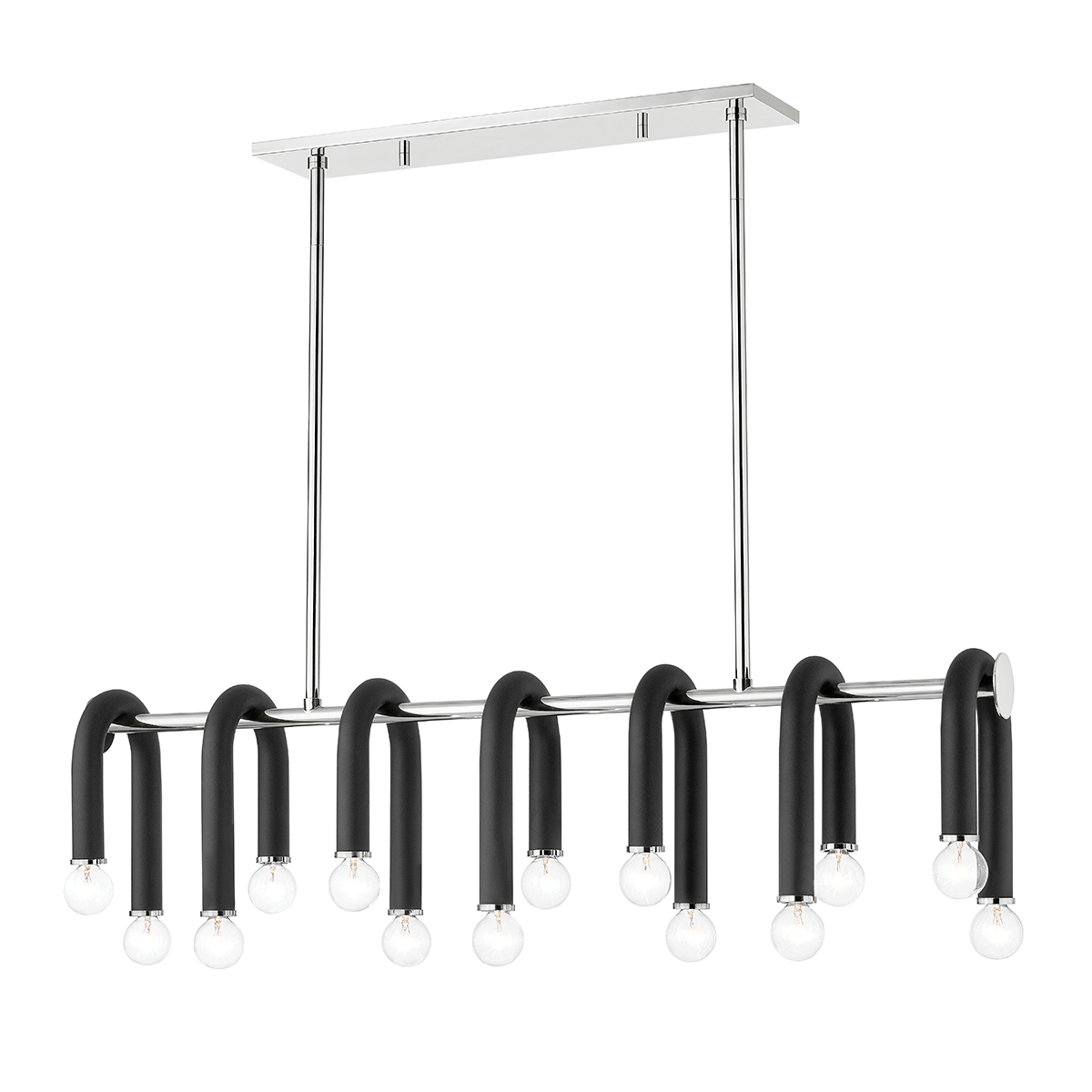 Mitzi 14 Light Linear in Polished Nickel/Black H382914-PN/BK