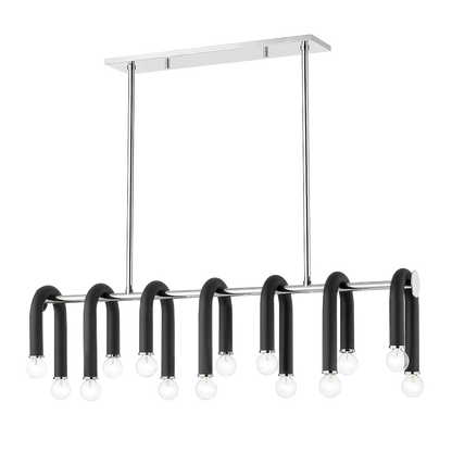 Mitzi 14 Light Linear in Polished Nickel/Black H382914-PN/BK