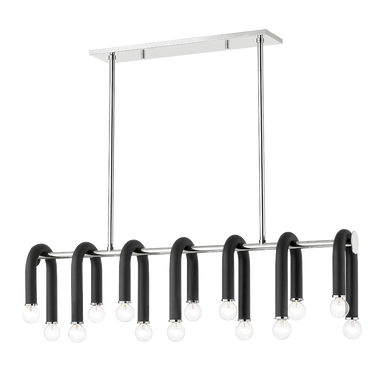 Mitzi 14 Light Linear in Polished Nickel/Black H382914-PN/BK