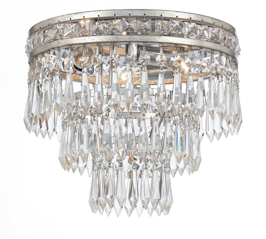 Crystorama Mercer 3 Light Hand Cut Crystal Olde Silver Ceiling Mount 5260-OS-CL-MWP