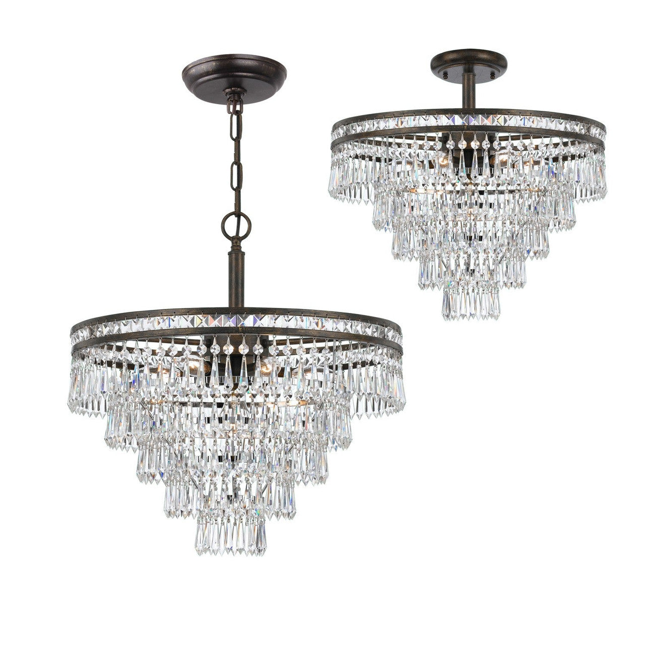 Crystorama Mercer 7 Light Hand Cut Crystal English Bronze Chandelier 5264-EB-CL-MWP