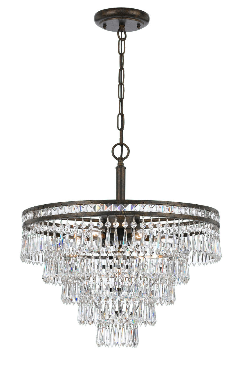 Crystorama Mercer 7 Light Hand Cut Crystal English Bronze Chandelier 5264-EB-CL-MWP