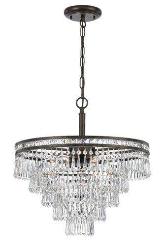 Crystorama Mercer 7 Light Hand Cut Crystal English Bronze Chandelier 5264-EB-CL-MWP