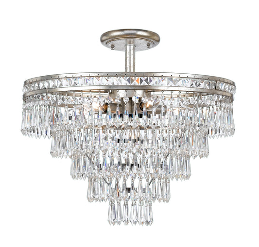 Crystorama Mercer 7 Light Hand Cut Crystal Olde Silver Ceiling Mount 5264-OS-CL-MWP_CEILING