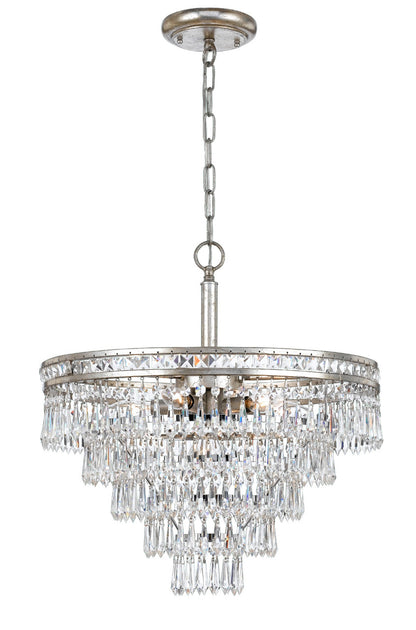 Crystorama Mercer 7 Light Hand Cut Crystal Olde Silver Convertible Chandelier 5264-OS-CL-MWP