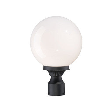 Acclaim Lighting Havana 1-Light Matte Black Post Mount Light With White Acrylic Globe in Matte Black 5267BK/WH