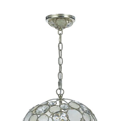 Crystorama Palla 1 Light Antique Silver Sphere Mini Chandelier 527-SA