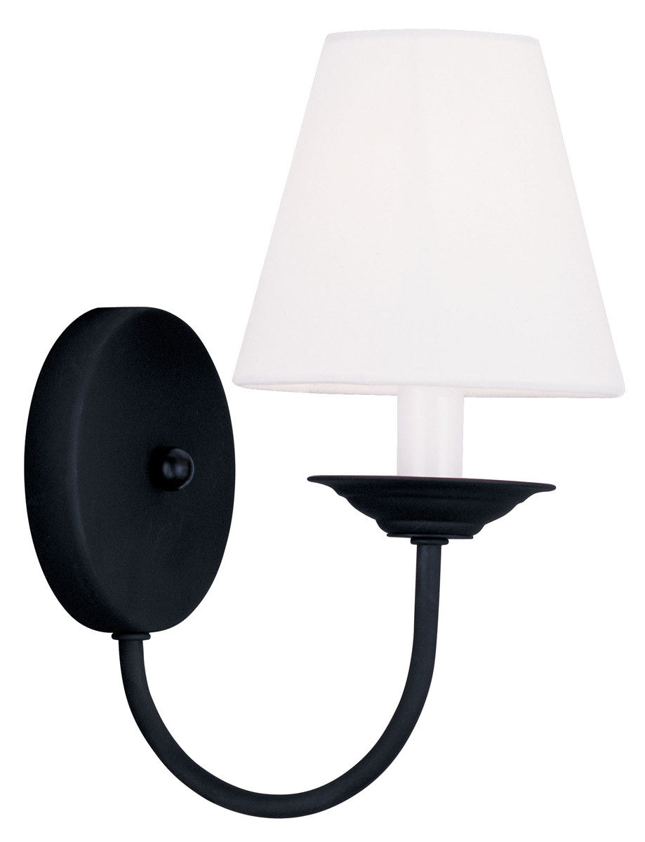 Livex Lighting Mendham Collection 1 Light Black Wall Sconce in Black 5271-04