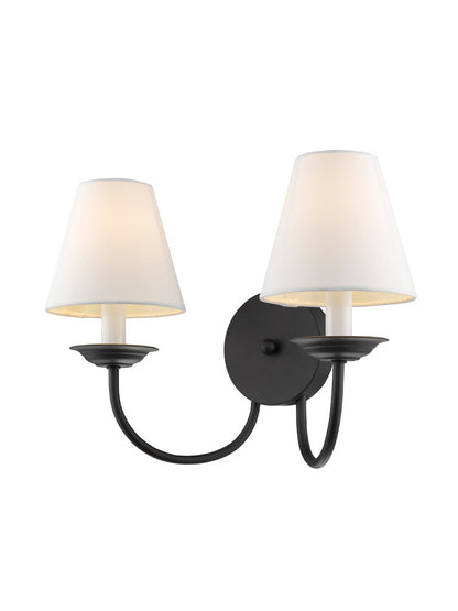 Livex Lighting Mendham Collection 2 Light Black Wall Sconce in Black 5272-04