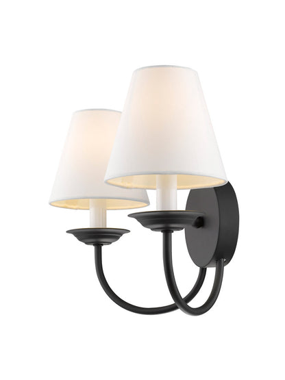 Livex Lighting Mendham Collection 2 Light Black Wall Sconce in Black 5272-04