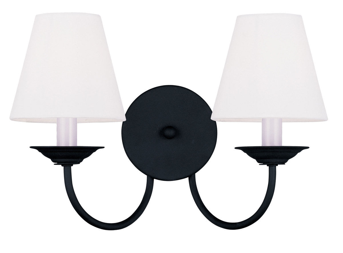 Livex Lighting Mendham Collection 2 Light Black Wall Sconce in Black 5272-04