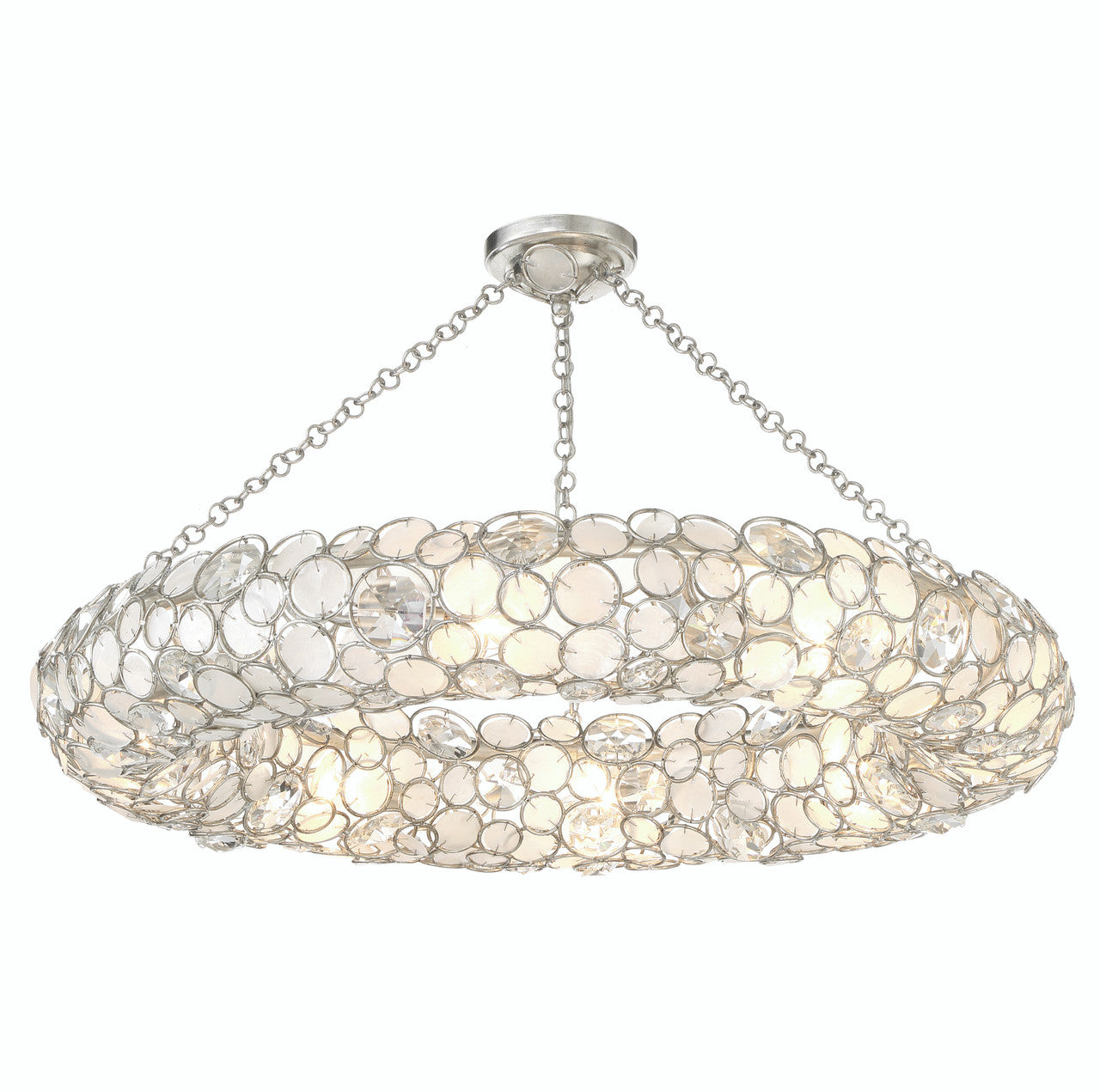 Crystorama Palla 8 Light Antique Silver Semi Flush Mount 528P-SA_CEILING