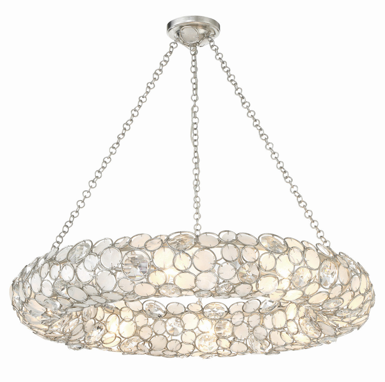 Crystorama Palla 8 Light Antique Silver Chandelier 528P-SA