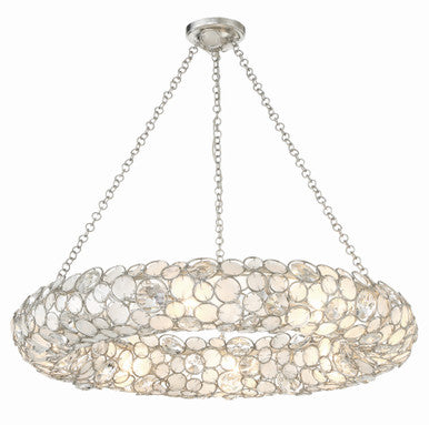 Crystorama Palla 8 Light Antique Silver Chandelier 528P-SA