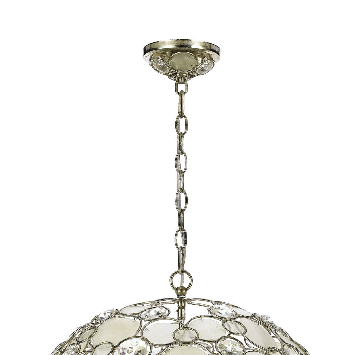 Crystorama Palla 6 Light Antique Silver Sphere Chandelier 529-SA