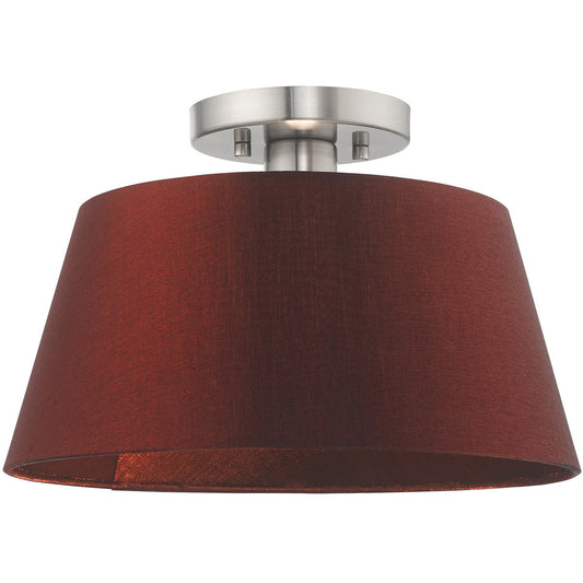 Livex Lighting Belclaire Collection 1 Lt Brushed Nickel Ceiling Mount in Brushed Nickel 52902-91