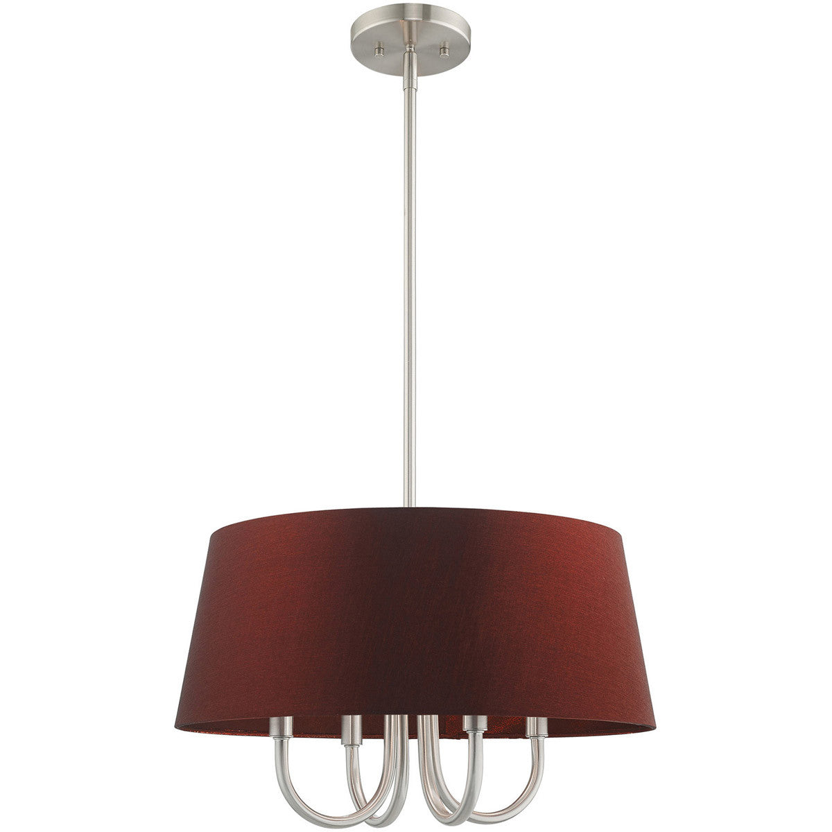 Livex Lighting Belclaire Collection 4 Lt Brushed Nickel Pendant Chandelier in Brushed Nickel 52904-91