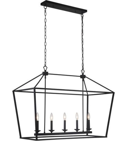 Craftmade 5 Light Island in Flat Black 52975-FB