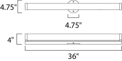 Maxim Polar 36" LED Bath Vanity in Polished Chrome 53025WTPC