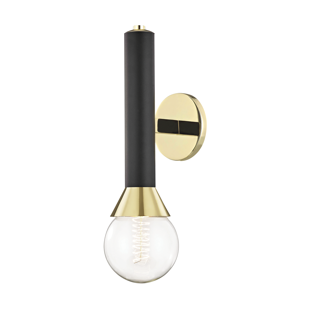 Mitzi 1 Light Wall Sconce in Polished Brass/Black H169101-PB/BK