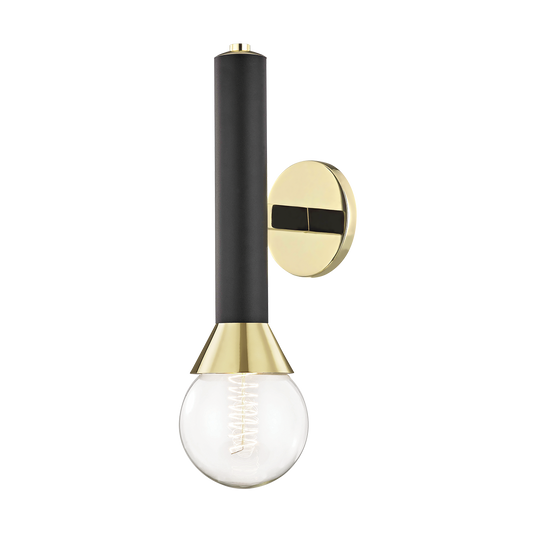 Mitzi 1 Light Wall Sconce in Polished Brass/Black H169101-PB/BK