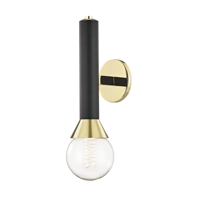 Mitzi 1 Light Wall Sconce in Polished Brass/Black H169101-PB/BK