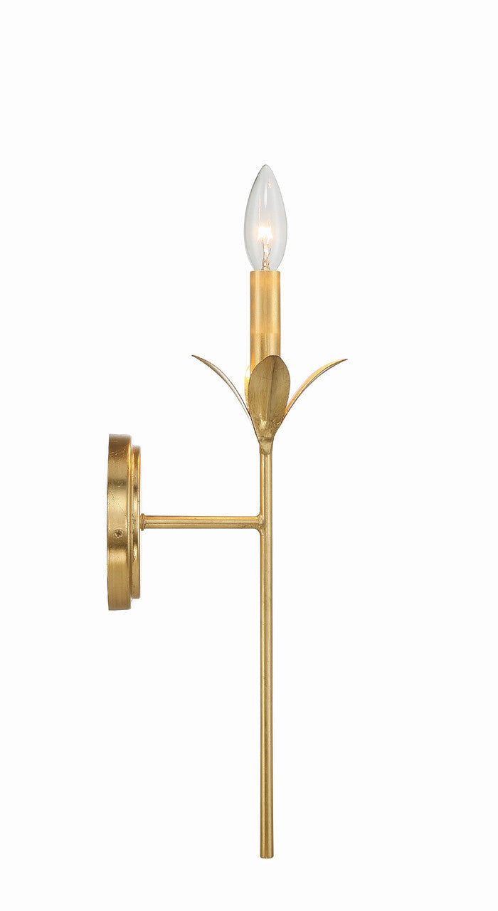 Crystorama Broche 1 Light Antique Gold Wall Mount 531-GA