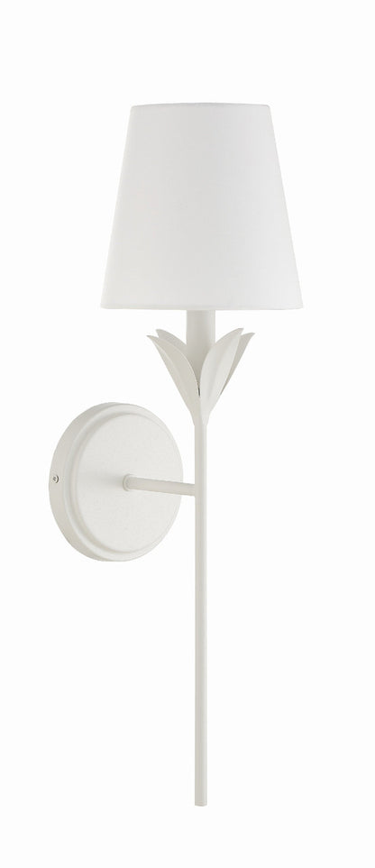 Crystorama Broche 1 Light Matte White Wall Mount 531-MT