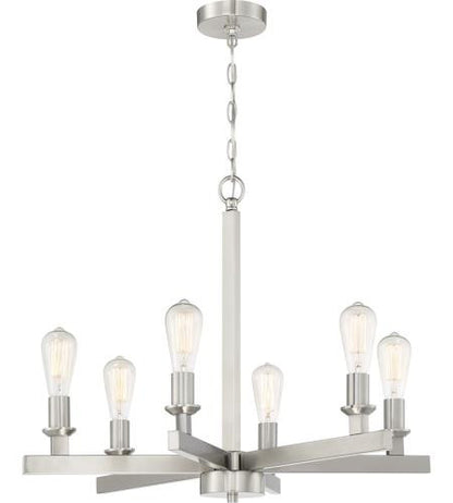 Craftmade 6 Light Chandelier in Brushed Polished Nickel 53126-BNK