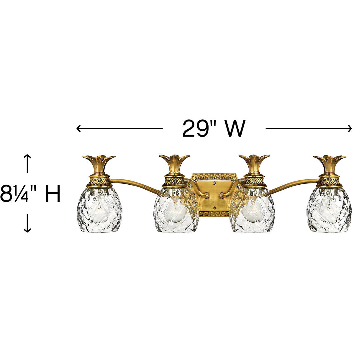 Hinkley Lighting Plantation Four Light Vanity Burnished Brass 5314BB