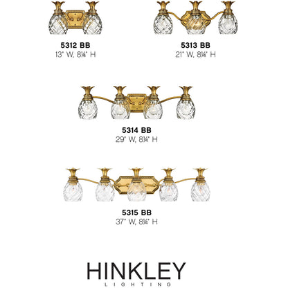 Hinkley Lighting Plantation Five Light Vanity Burnished Brass 5315BB