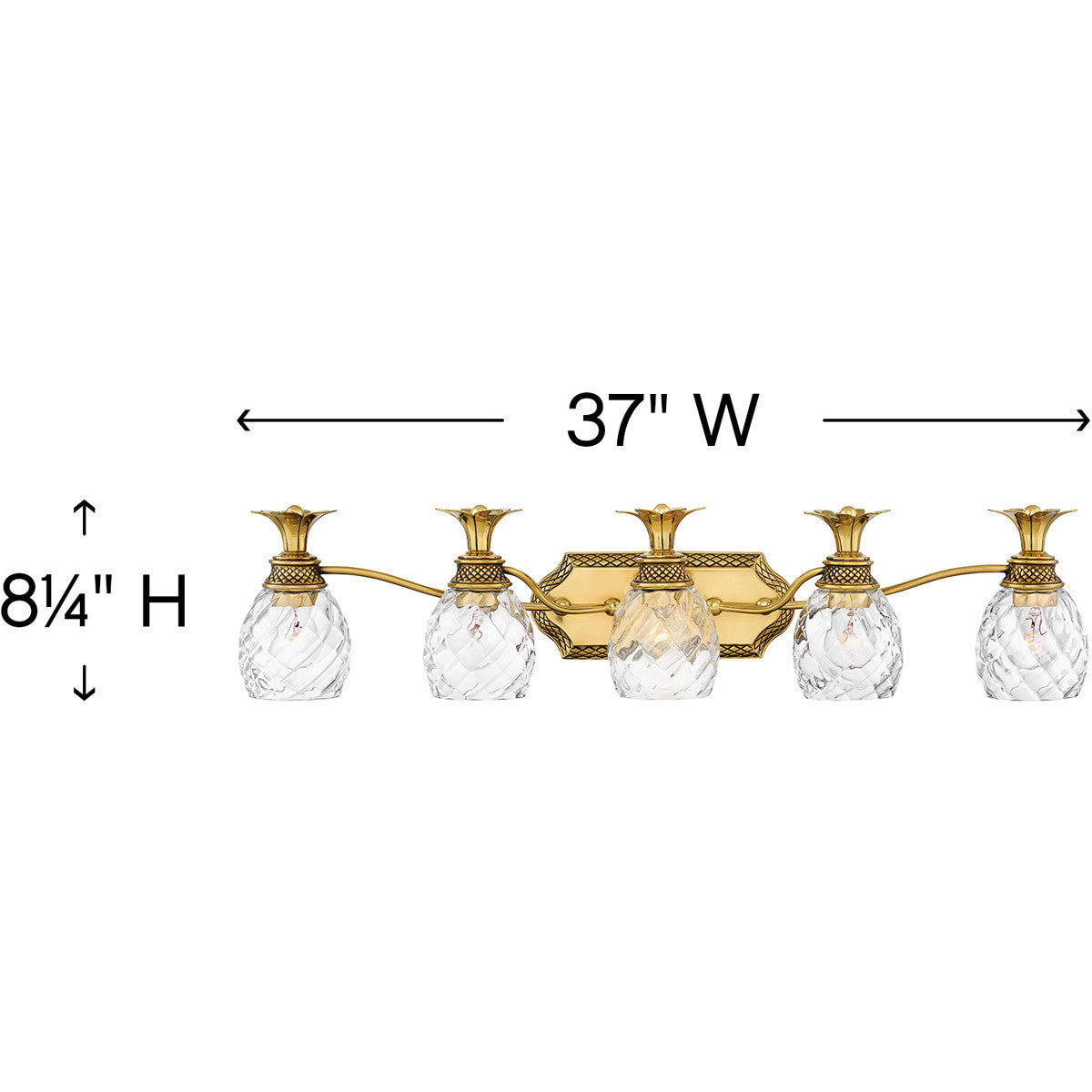 Hinkley Lighting Plantation Five Light Vanity Burnished Brass 5315BB