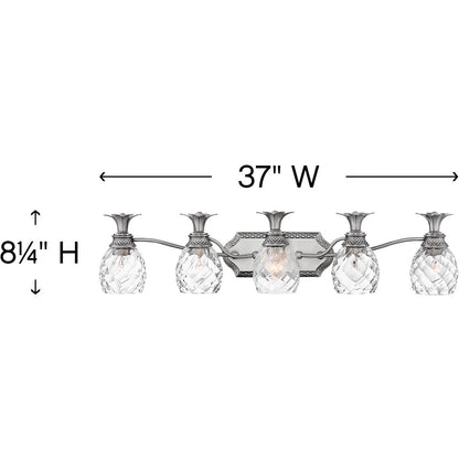 Hinkley Lighting Plantation Five Light Vanity Polished Antique Nickel 5315PL