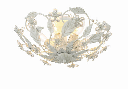 Crystorama Paris Market 6 Light Antique White Ceiling Mount 5316-AW