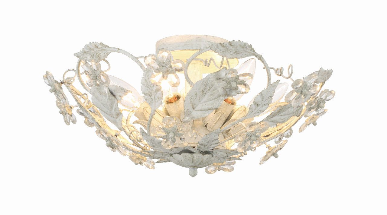 Crystorama Paris Market 6 Light Antique White Ceiling Mount 5316-AW