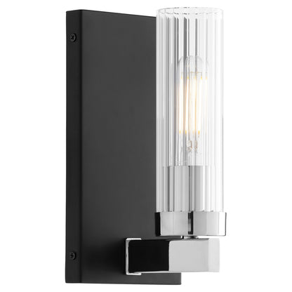 Quorum  Kilbey 1 Light Vanity Wall Mount - Matte Black with Chrome 533-1-5914