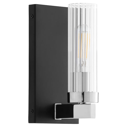 Quorum  Kilbey 1 Light Vanity Wall Mount - Matte Black with Chrome 533-1-5914