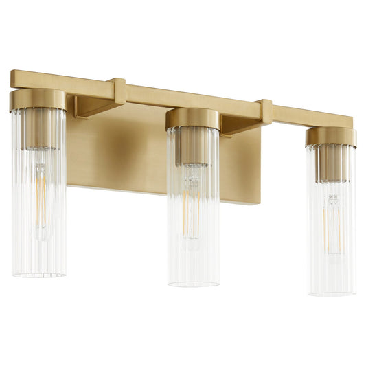 Quorum  Kilbey 3 Light Vanity Wall Mount - Aged Brass 533-3-80