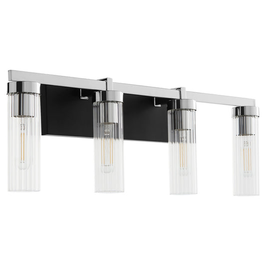 Quorum  Kilbey 4 Light Vanity Wall Mount - Matte Black with Chrome 533-4-5914