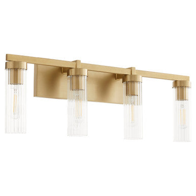 Quorum  Kilbey 4 Light Vanity Wall Mount - Aged Brass 533-4-80